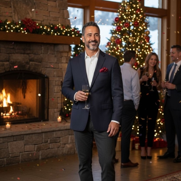 Hart Schaffner Marx Other - Hart Schaffner & Marx - Navy Blue Blazer, Mens 46R,  100% Wool, Single Breast